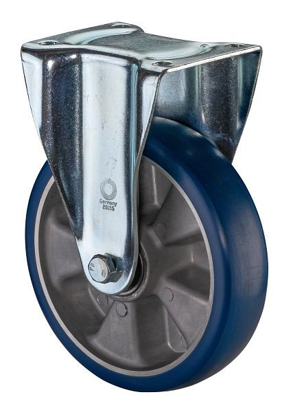 BS Rollen zwaarlastwiel bokwiel, polyurethaan wiel 83 Shore, aluminium velg, kogellager, plaat, diameter: 200 mm, N110.B92.200