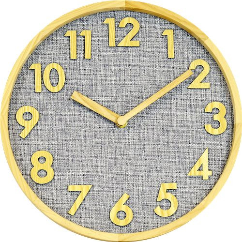 Technoline quartz wandklok, MDF materiaal, textiel, afmetingen: Ø 30 cm, WT 7235