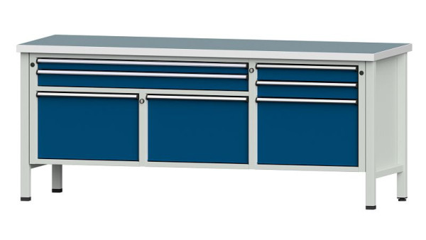 ANKE werkbanken kistwerkbank, model 281 V, 2000 x 700 x 840 mm, RAL 7035/5010, UBP 40 mm, 304.524