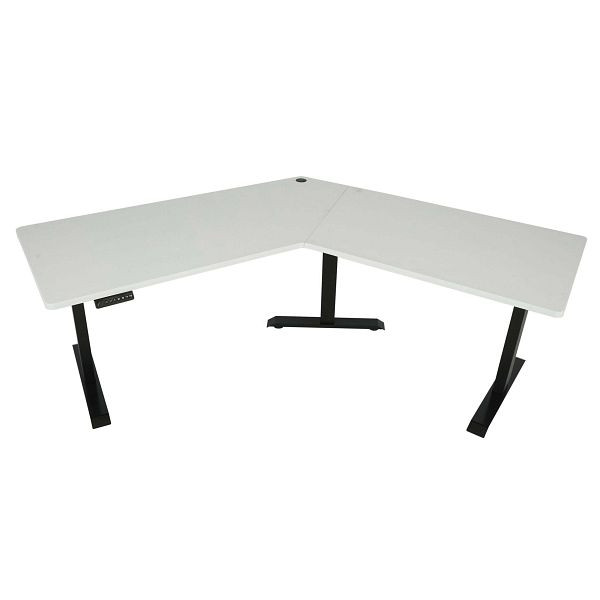 Mendler bureau HWC-D40, computerbureau, 120° elektrisch in hoogte verstelbaar, wit, zwart, 75762+75759