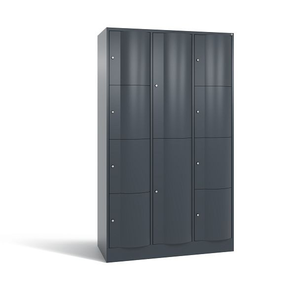 C+P Schließfachschrank Resisto, 10 Fächer, H1950xB1148xT540 mm, Anthrazit, 8070-3723 S10041