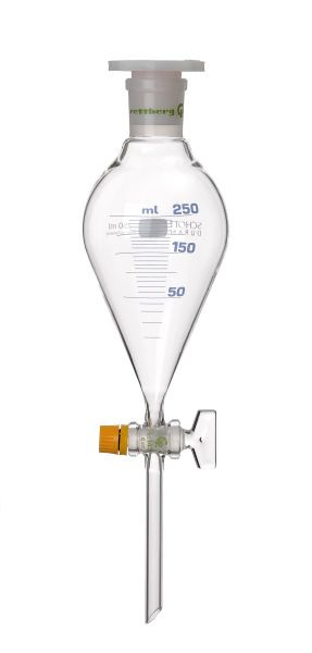 Rettberg scheitrechter, 1000 ml, peervormig, schaalverdeling, glazen sleutel NS 18,8/6 mm, PE stop NS 29/32, 114111154