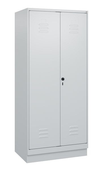C+P Umkleidespind Classic PLUS, Doppel-Spind, Sockel, 2 Abteile, 1800x800x500mm, 7035/7035, Drehriegel, 0800227-22P S10009
