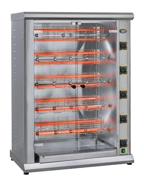 ROLLER GRILL Elektrische kippengrill met 5 spiesen 14kW, RBE200Q