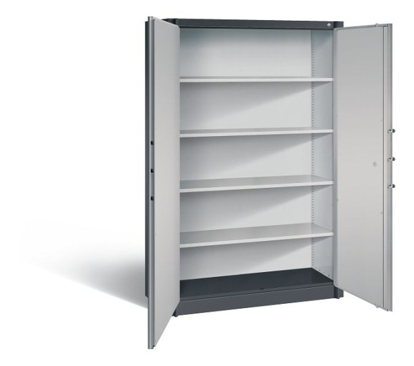C+P brandwerende kast Certos, H1950xB1200xD500mm, kleur: zwart-grijs/wit aluminium, dagschoot, 5 OH, 1180-00 S10065