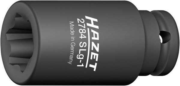 Hazet impact, machine schroevendraaierdop, met speciaal profiel, hol vierkant 12,5 mm, gegroefd profiel, 39 mm, extra lang, 2784SLG-1