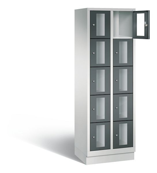 C+P lockerkast Classic, H1800xB610xD500mm, kleur: lichtgrijs / antracietgrijs, 8020A205 S10029