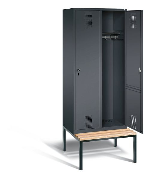 C+P Evolo locker, H2090xW810xD815mm, kleur: zwart-grijs, 48050-22 S10012