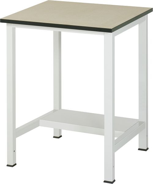 RAU werktafel serie 900, B750xD800xH825mm, MDF werkblad (medium density fibreboard), dikte 22mm, met plank aan de onderzijde, diepte 320mm, 03-900-3-F22-07.12