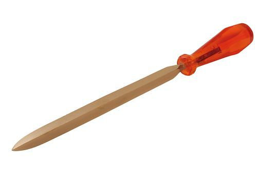 DENIOS driehoekige schraper 200 mm, speciaal brons, vonkvrij, voor Ex-zones, 262-914