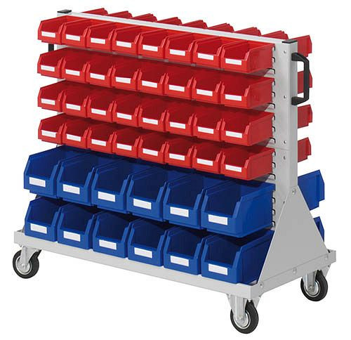Bedrunka + Hirth trolley maat 2, 88 magazijnbakken, afmetingen in mm (BxDxH): 1000 x 500 x 890, 04.01.0913