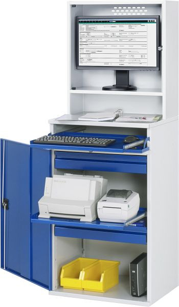 RAU computerkast - model 66, B650 x D520 x H1770 mm, monitorbehuizing B650 x D250 x H710 mm, 07-650-M66-MG2.11