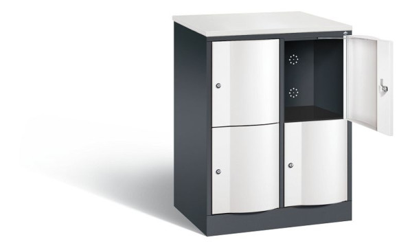 C+P lockerkast Resisto, H1077xB772xD540mm, kleur: zwartgrijs / verkeerswit, 8472-272 S10080