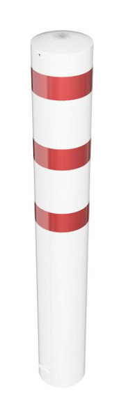 Schake stalen buispaal Ø 273 x 5 mm stationair, thermisch verzinkt / wit gecoat voor inzetting in beton, totale lengte: 2000 mm, 40272B