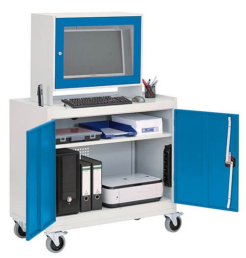 Bedrunka + Hirth dubbeldeurs kast, voor computer trolleys 110-1, 1000 x 500 x 800 mm, 04.180.C01
