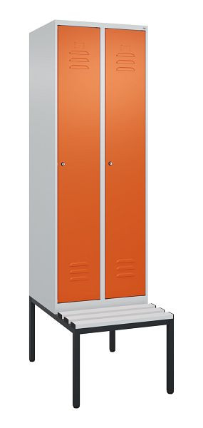 C+P luierkluis Classic PLUS met middenwand, 2 vakken, 2120x600x815mm, 7035/2004, cilindersloten, 0800507-20F S10122