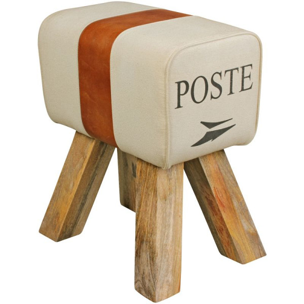 Wohnling Design Turnbock kruk CANVAS bruin 40 x 30 x 47 cm, WL5.107
