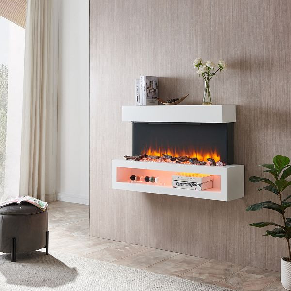 RICHEN Nikos elektrische haard, 2000 W, wit, EF197A-MT197F-W