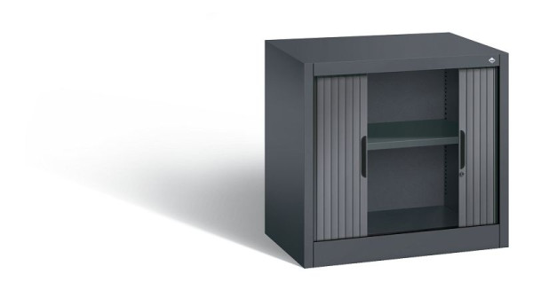 C+P rolluikkast Omnispace, H720xB800xD420mm, kleur: zwart-grijs, verzonken greep, 1 FH, 3251-00 S10029