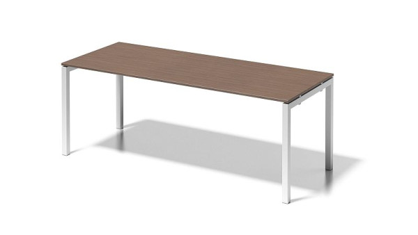 Bisley Cito bureau, 730 mm in hoogte vast U-frame, H 19 x B 2000 x D 800 mm, walnoot/verkeerswit, DUF2008WN396