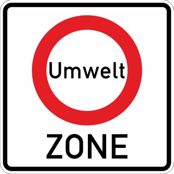 Stein HGS HGS Begin van een verkeersverbodszone om schadelijke luchtverontreiniging te verminderen in een zone nr. 270.1, 840x840mm /RA1/Flachform 2mm, 270.1-211