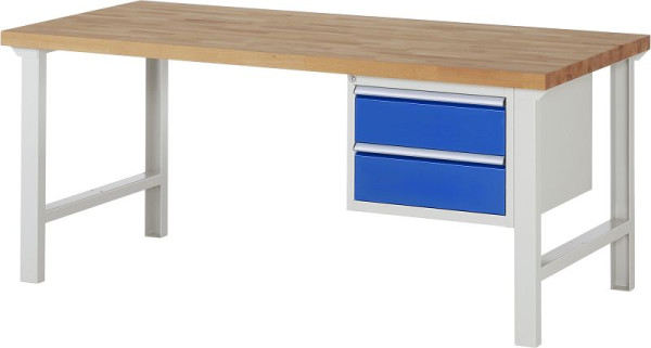 RAU werkbank serie 7000 - modulair ontwerp, onderbouwbak (2x lade), 2000x840x900 mm, 03-7125A1-209B4S.11
