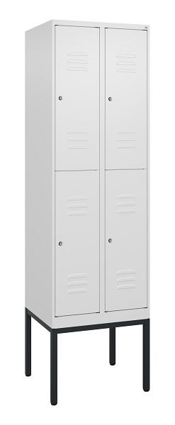 C+P dubbeldekskast Classic PLUS, frame, 2 vakken, 2120x600x500mm, 9016/9016, cilindersloten, 0803307-20 S10029