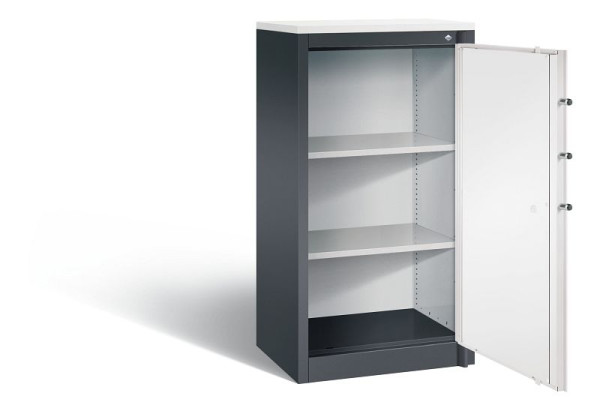 C+P brandbeveiligingskast Certos, H1226xB650xD500mm, kleur: zwartgrijs / verkeerswit, dagschoot, 3 OH, 1160-000 S10414