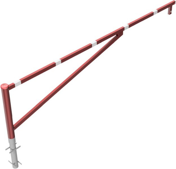 Schake draaihek, voor inzetting in beton, thermisch verzinkt en rood gecoat, dagbreedte: 3500 mm, met profielcilinderslot, 413_350ZB
