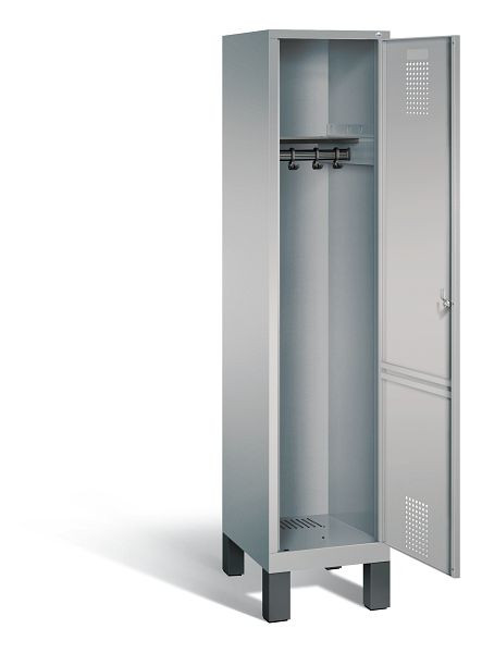 C+P Evolo locker, H1850xB420xD500mm, kleur: wit aluminium, 48010-12 S10027