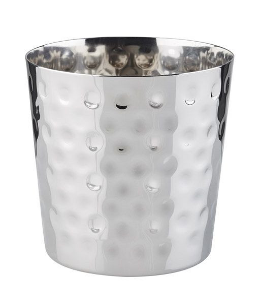 APS serveeremmer/beker, Ø 8,5 cm, hoogte: 8,5 cm, RVS, 0,35 liter, gehamerd oppervlak, -SNACK HOLDER-, 40607