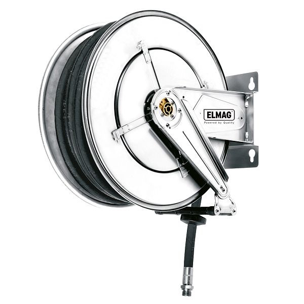 ELMAG industriële slanghaspel RVS '302/30' voor water 130°C, 200 bar 'zonder slang', 43027