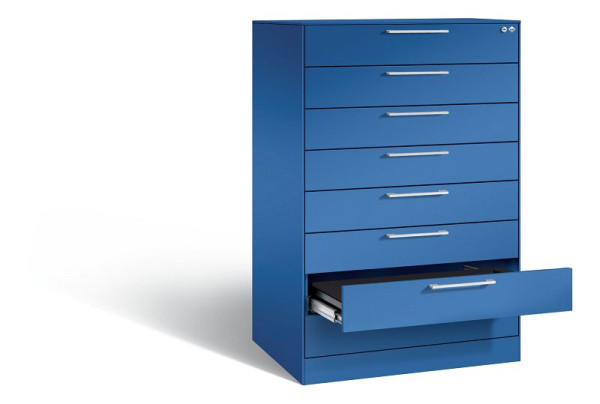 C+P ladekast Asisto, H1310xB800xD600mm, kleur: gentiaanblauw, beugelgreep, 146223-800 S10020