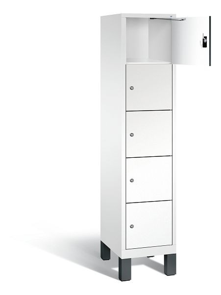 C+P lockerkast Evolo, H1850xB420xD500mm, kleur: verkeerswit / decor wit, 48010-125 S10129