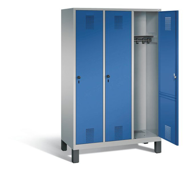 C+P garderobe Evolo, H1850xB1200xD500mm, kleur: wit aluminium / gentiaanblauw, 48010-32 S10533