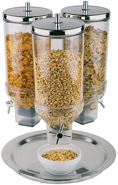 APS mueslidispenser -ROTATION-, Ø 38 cm, hoogte: 54 cm, RVS, draaibaar, stevige standaard, trechter van polycarbonaat, 11970