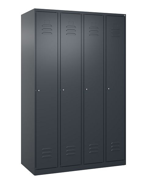 C+P luierkluis Classic PLUS met middenwand, 4 vakken, 1850x1200x500mm, 7016/7016, cilindersloten, 080000-40F S10012