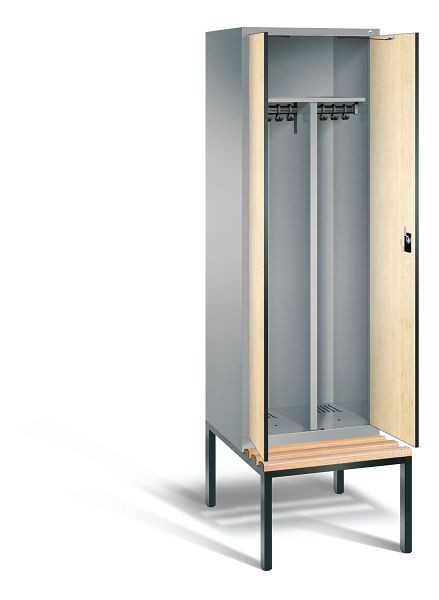 C+P zwart wit kastje Evolo, H2090xW610xD815mm, kleur: wit aluminium / Donau esdoorn decor, 48052-20 S10338