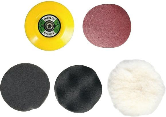 Kunzer accessoireset voor accupolijstmachine 7APM08, 7-delig, 7PMZ08