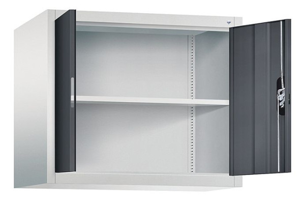 C+P bovenkast Acurado, H790xW930xD500mm, kleur: lichtgrijs / zwartgrijs, verzonken handgreep, 9285-000 S10207