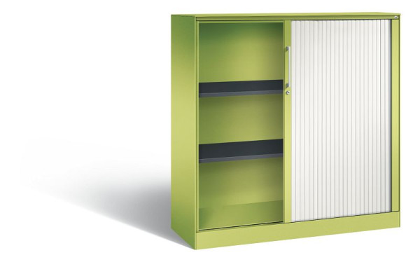 C+P rolluikkast Asisto, H1310xB1200xD435mm, kleur: virid groen/verkeerswit, boogkruk, 3 niveaus, 143031-000 S10108