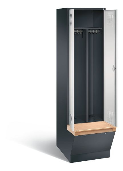 C+P zwart wit kastje Evolo, H2090xW610xD815mm, kleur: zwartgrijs/lichtgrijs, 48056-20 S10231