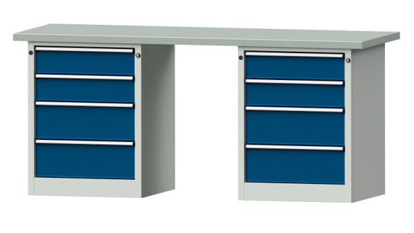ANKE werkbanken combinatie werkbank, model 840 V, 2000 x 700 x 890 mm, RAL 7035/5010, ZBP 40 mm, 415.109
