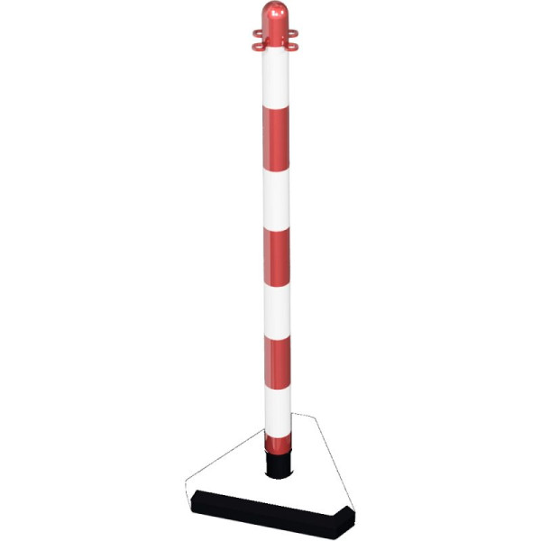 Stone HGS kettingpaal -Cloud-, driehoekige voet (SL 300mm), gevulde voet, paal wit/rood, 4040kb