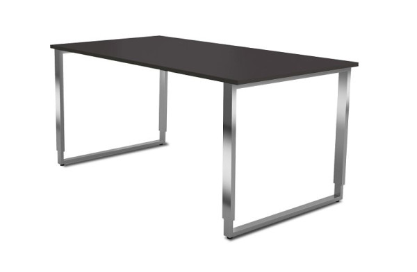 Kerkmann in hoogte verstelbaar bureau met ijzeren frame, Aveto, B 1600 x D 800 x H 680-820 mm, antraciet, 11430313