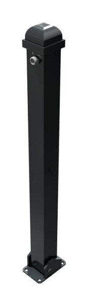 Schake stijl tuinpaal stalen buis 70 x 70 mm serie 473B, opklapbaar, zelfvergrendelend slot voor plugbevestiging, profielcilinderslot, 473UZB