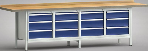 KLW standaard werkbank - 3000 x 700 x 840 mm L x D x H, WS427N-3000M40-E1661