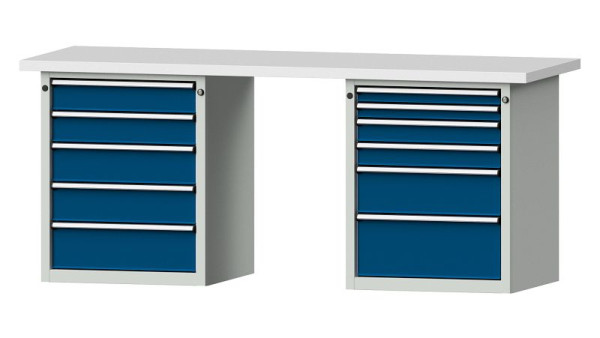 ANKE werkbanken combinatie werkbank, model 841 V, 2000 x 700 x 840 mm, RAL 7035/5010, KSP 40 mm, 415.116