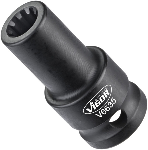 VIGOR dopsleutelinzet, hol vierkant 12,5 mm (1/2 inch), gegroefd profiel, 11,5 mm, V6635