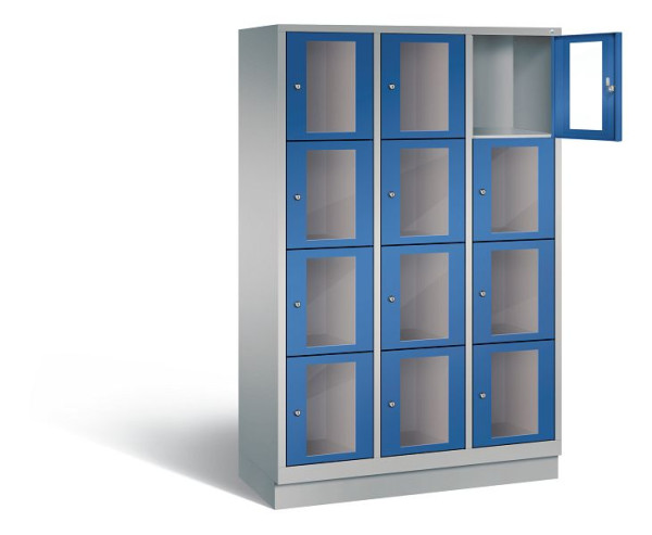 C+P lockerkast Classic, H1800xB1200xD500mm, kleur: wit aluminium / gentiaanblauw, 8020A324 S10011
